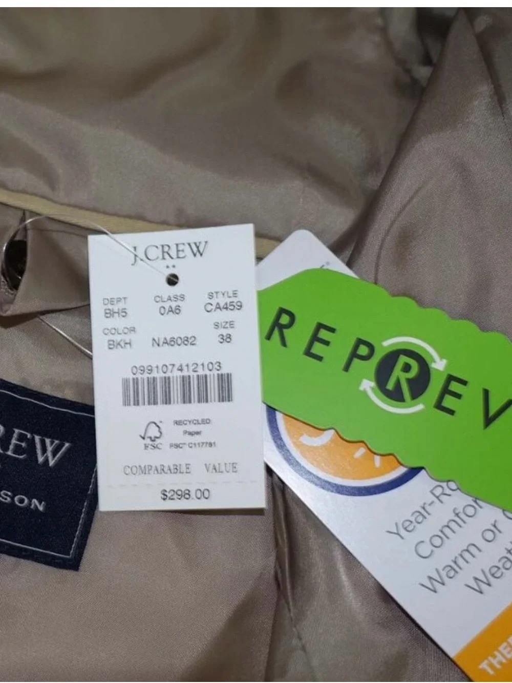 Mens J.Crew Thompson Beige Single-Breasted Blazer - Classic Tailored Fit